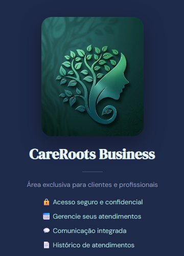 CareRoots Business real login screen screenshot